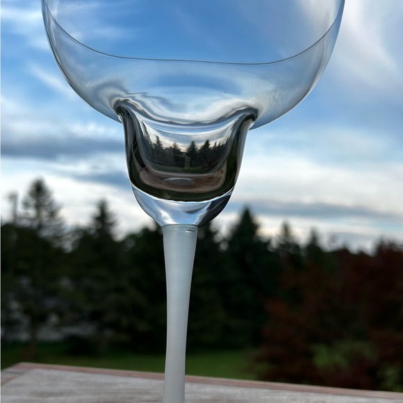 Glass Margarita Cocktail Glasses frosted stem set of 3 - Picture 6 of 10